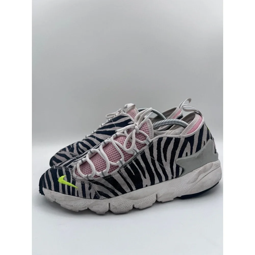 Nike Air Footscape NM Zebra Print Pink Neon Yellow CK3321-100 Mens‎ 11.5 W 13